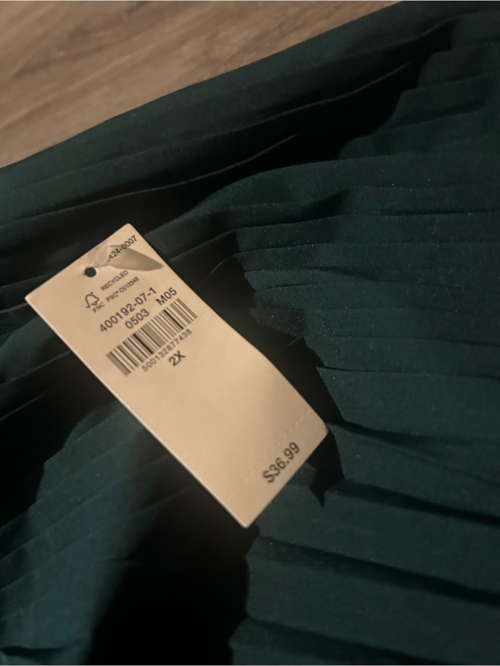 H&M Teal Pleated Mini Skirt - Picture 7 of 8